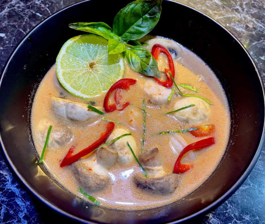 Tom Yum Soup with Demonic Hot Sauce