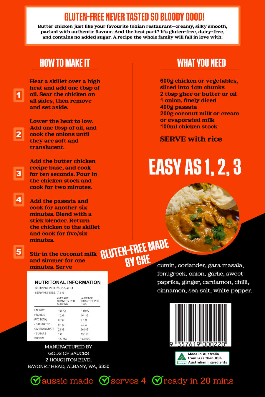 Gluten-Free Butter Chicken Recipe Base