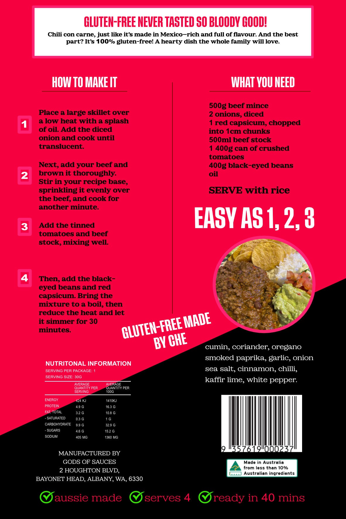 Gluten-Free Chilli Con Carne Recipe Base
